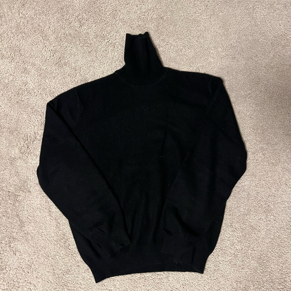 Men's Black Turtleneck Sweater - Classic Knit